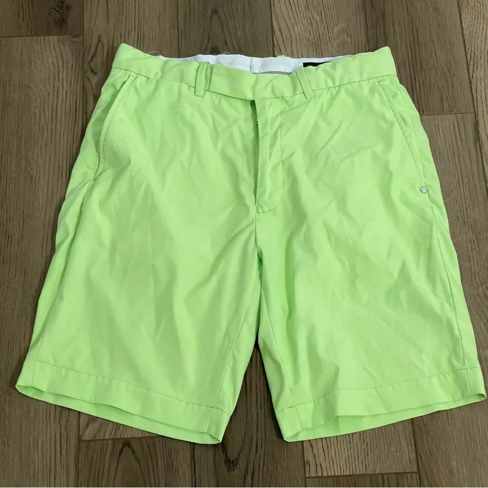 RLX Ralph Lauren Neon Green Golf Shorts Mens Size 29‎